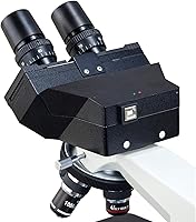 Vista 3 de OMAX 40X-2000X Binoculares LED biológicos de laboratorio digital, con cámara digital USB incorporada de 3.0 MP y nivel mecánico de doble capa