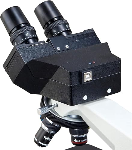 Miniatura 3 de OMAX 40X-2000X Binoculares LED biológicos de laboratorio digital, con cámara digital USB incorporada de 3.0 MP y nivel mecánico de doble capa