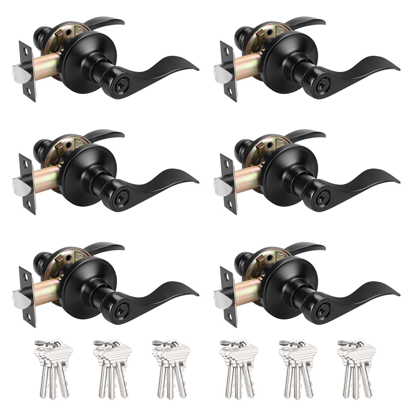 Probrico Black Entry Knobs - Keyed Alike Lockset -17