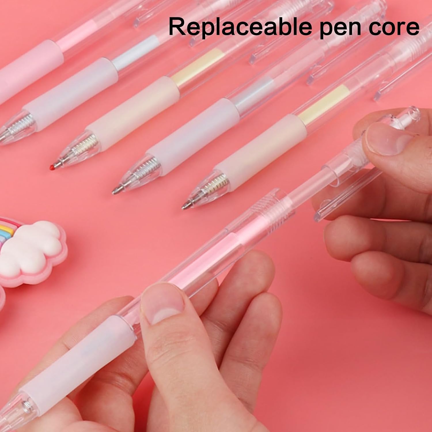 6 Pcs Glue Stick Pen with 6 Refills, Smooth Writing Application | Rapid drying, non-toxic and harmless, made of environmentally, easy to carry, smooth writing, for daily office signature