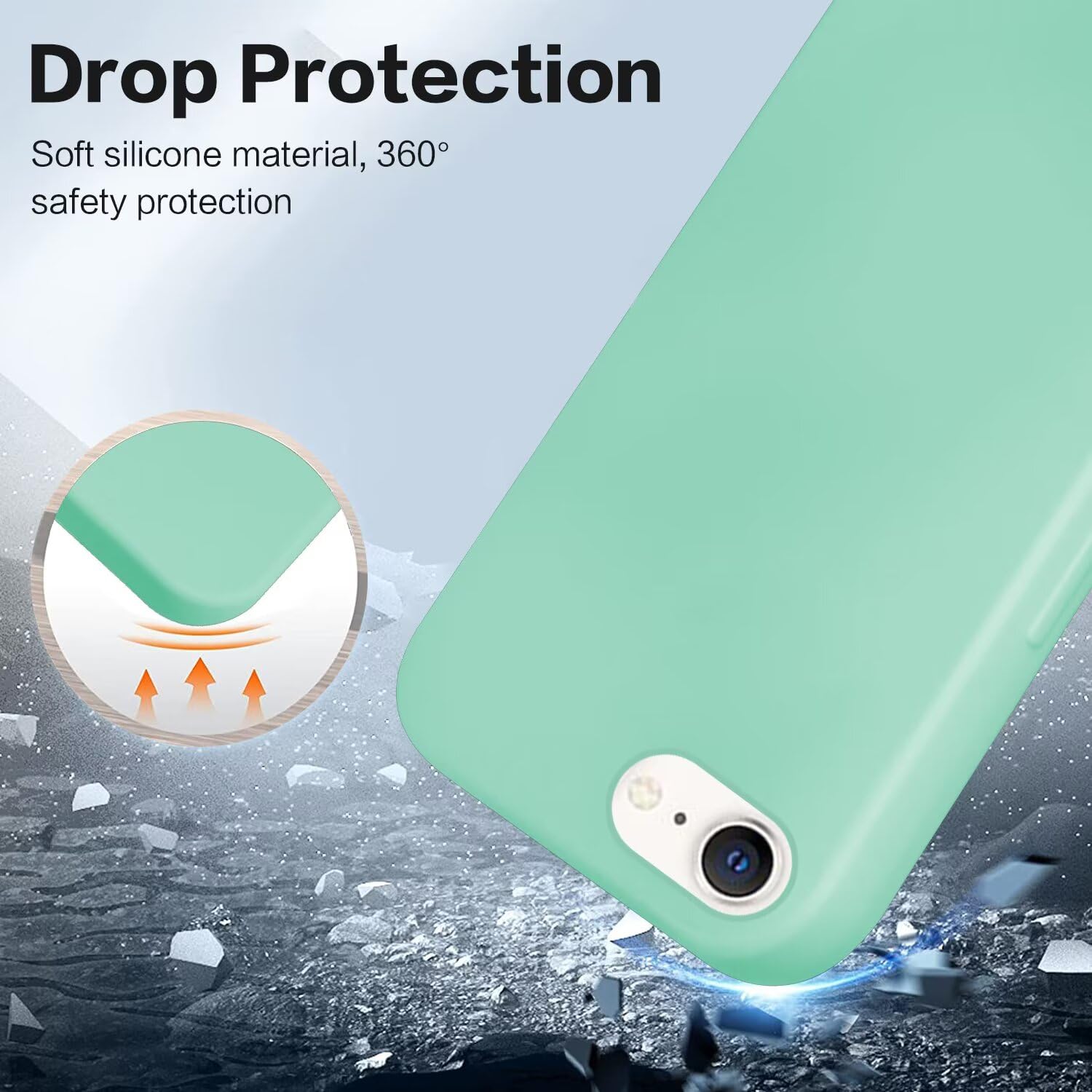 FERLAN Cover con Cordino per Xiaomi Poco X3 NFC/X3 Pro/X3 Cover Magnetica, Cover in Silicone TPU Morbido Corda Collana Necklace Regolabile Stylish con Catena Ultra Sottile Case, Blu navy