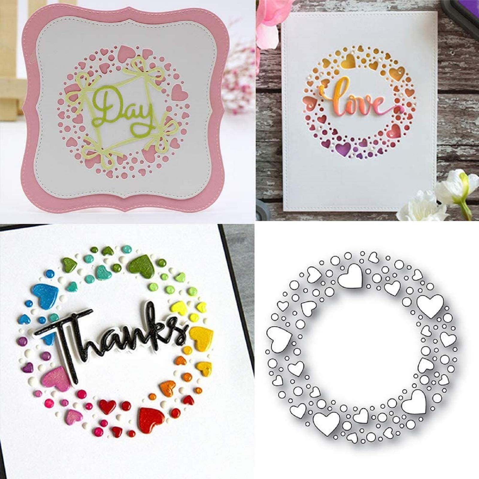 U-Horizon Stencil Metallico Per Scrapbooking E Biglietti - Formato 15,6x12,4 Cm - Confezione Regalo Per Album Fotografici E Decorazioni Carta