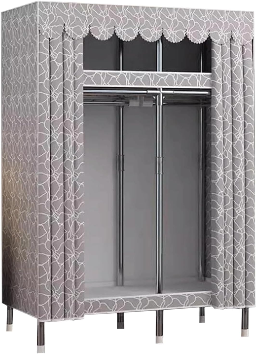 Armadio in Tubo di Acciaio Spesso Armadio Robusto e Durevole Armadio da Camera da Letto Armadio Grande Armadio Portatile Leggero(A,105cm/41.3in)