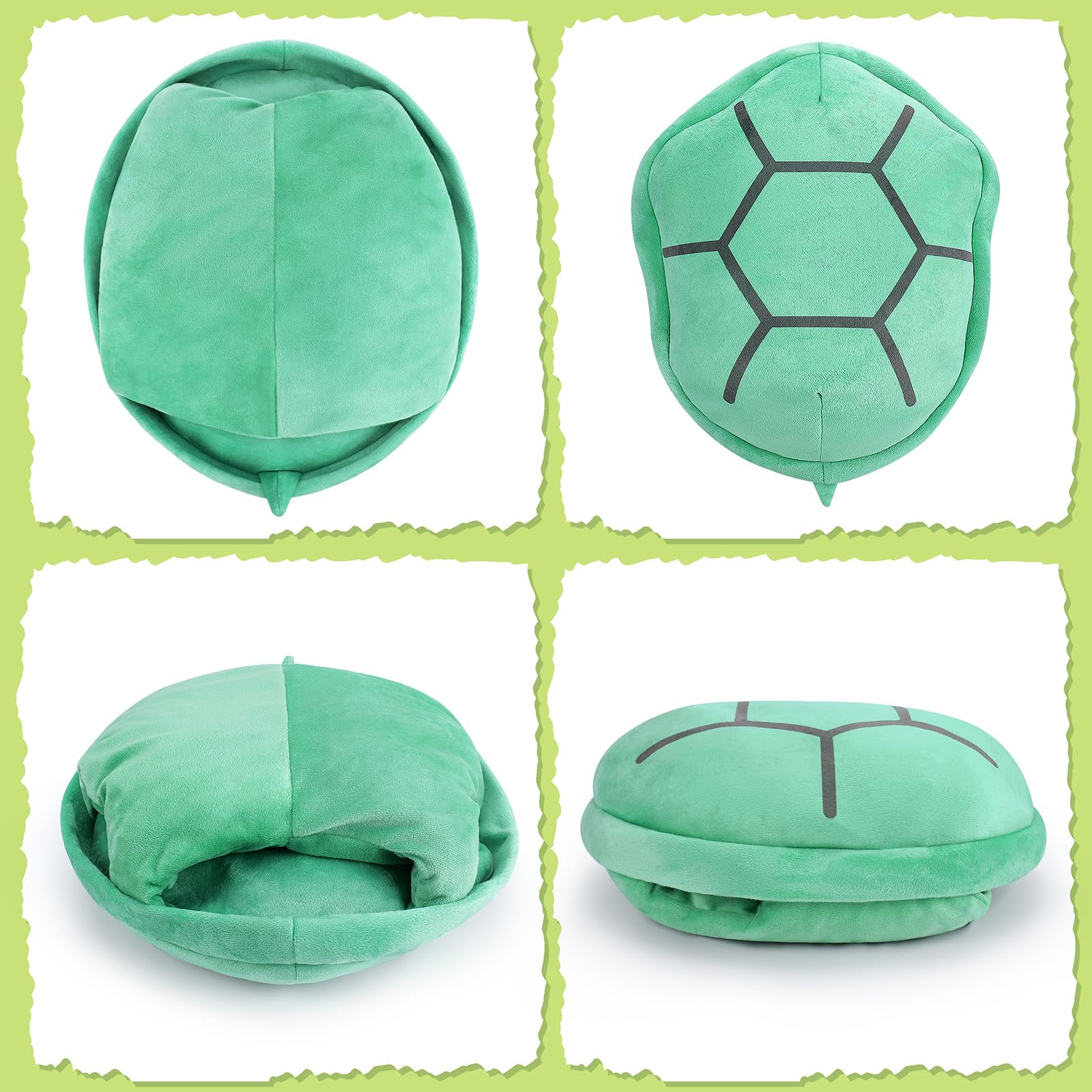 Fortuning's JDS Large Turtle Shell Plush Pillow 25.5 inch Stuffed Turtle Wearable Push Toy for Cosplay Costume Party Decor Families Game Cartoon Costume Multi-Purpose for Cosplay Animal Soft Toy - Image 4