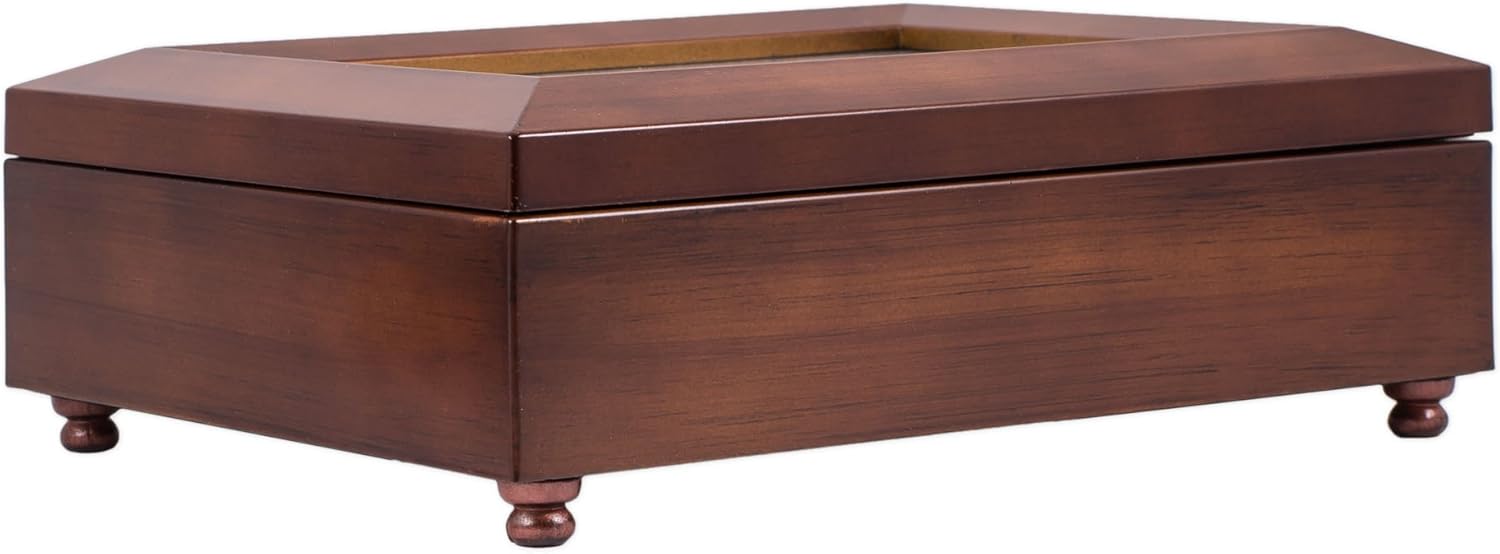 Cottage Garden Daughter Dark Wood Finish Jewelry Music Box - Plays Tune You are My Sunshine