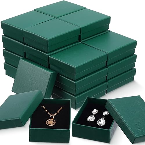 36 cajas de regalo para joyas, cajas de regalo pequeñas para joyas, collares, anillos, aretes, caja de almacenamiento de regalo con cojín y tapa,