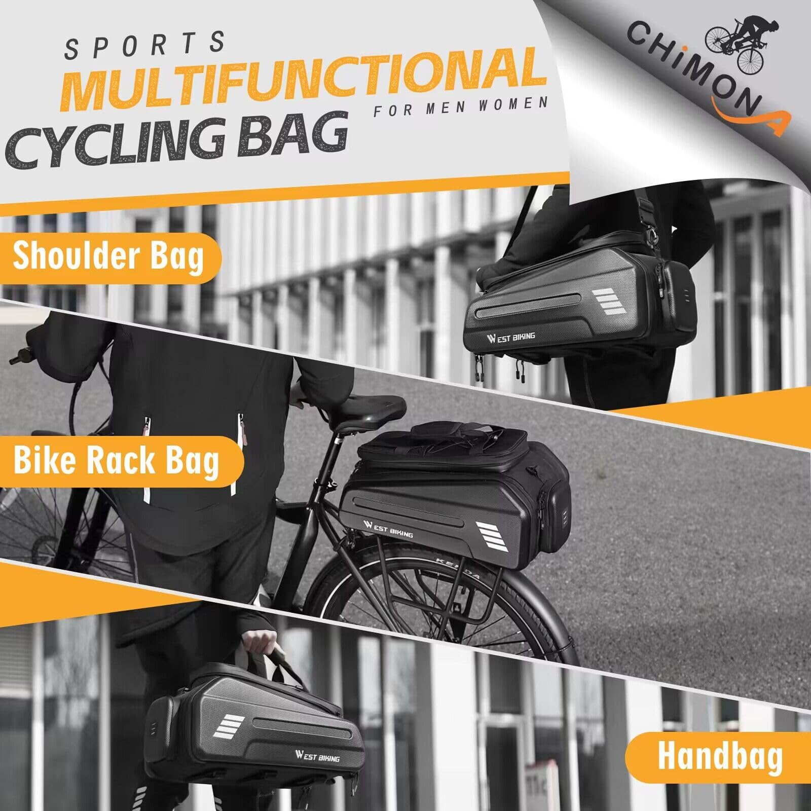 Ebike - Bolsa de batería – Bolsa rígida para portabicicletas eléctricas, 30 litros, bolsa de estante trasero para bicicleta eléctrica, bolsa grande multifunción para bicicleta, bolsa de