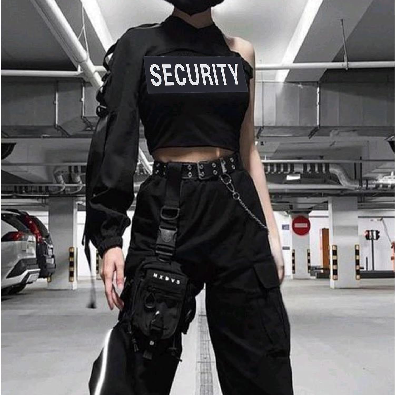 Security Hook and Loop Patch Ultra Reflective Security Patch Durable Fabric Patches for Men Vest, Jacket, Carrier, Gear, Bag, Hat, Black, 2 Small and 2 Big Patch