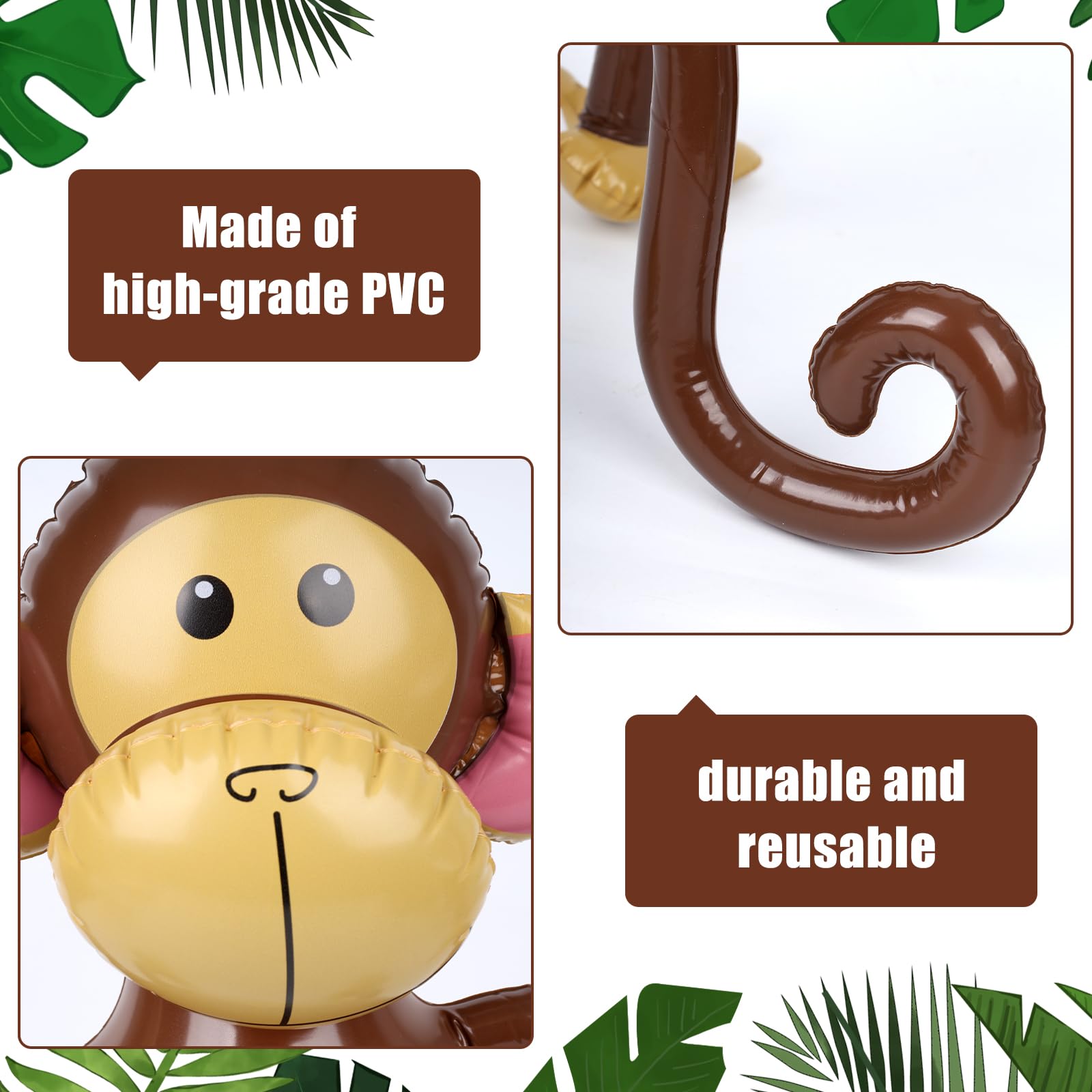 Snapklik.com : 3 PCS Inflatable Monkeys, Jungle Animal Balloons Jungle ...