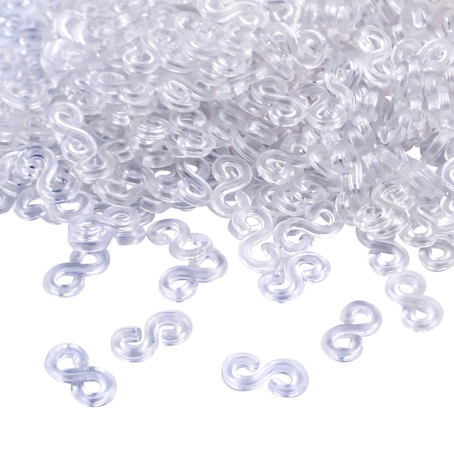 Aylifu Loom Band Clips, 500 Pieces Clear S Clips Rubber Band Clips Plastic Connectors Refills Kit Clip for Making Loom Band Bracelets