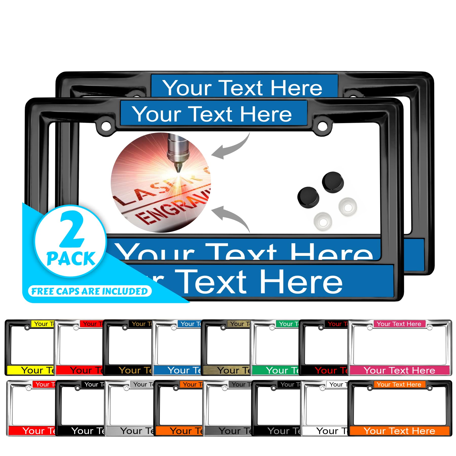 Custom Personalized Heavy Duty Metal Laser Engraved Car License Plate Frame wit - Picture 10 of 113