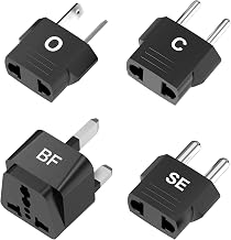 FUMITAKE International Conversion Plug, Compatible with Worldwide, SE/BF/O/C Type, Compact, Portable, Compatible with European/Korea/UK/America/Australia/China, etc