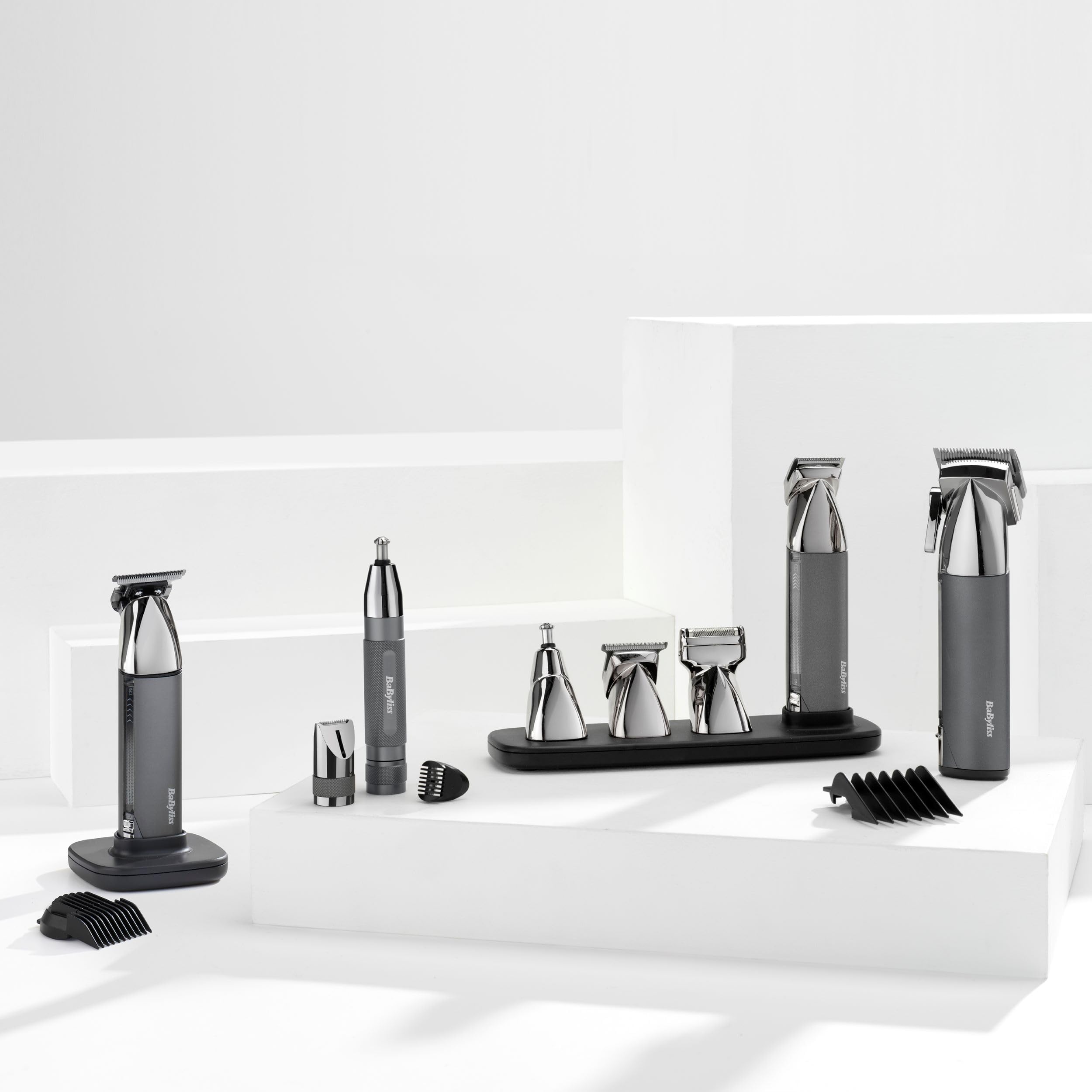 BaByliss Tondeuse cheveux sans fil Super-X Metal, Lames en acier japonais, 10 sabots, 2 sabots oreille, Batterie lithium, affichage digital, Poignée en métal, noir, E996E