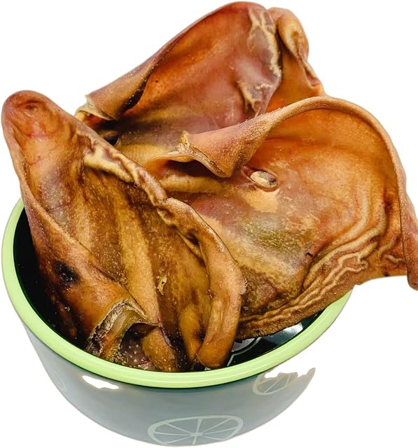 Pawkaboo Natural Dog Treat - Medium to Large size Premium Quality Pigs Ears for Dogs (10 Ears) 35g - 45g Each - 100% Natural Dog Treat Chew Snacks