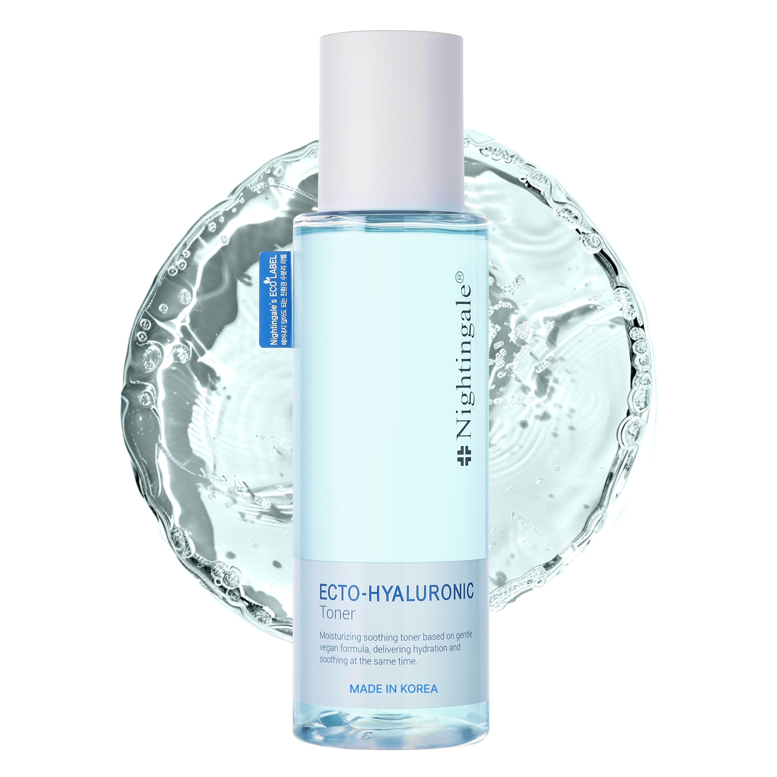 Nightingale ECTO Hyaluronic Hydrating Toner 200ml - Korean Skin Care Moisturizing & Brightening Treatment with Alantoin & CECA - Hypoallergenic, Cruelty Free, Natural Ingredients for Sensitive Skin