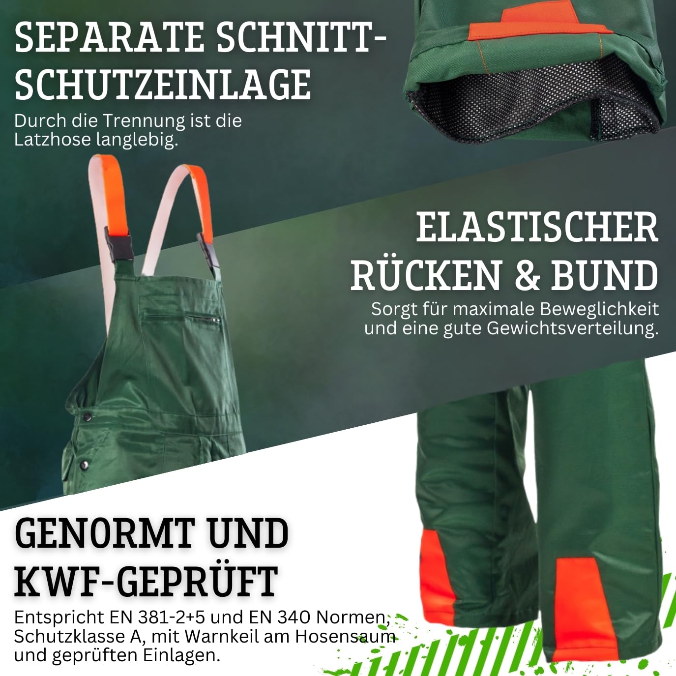 Safetytex Forstschutz Set 5 teilig KWF geprüft Schnittschutz Set | Geprüfte Qualität, hoher Tragekomfort, robuste Verarbeitung, für professionelle Waldarbeiten und anspruchsvolle Einsätze