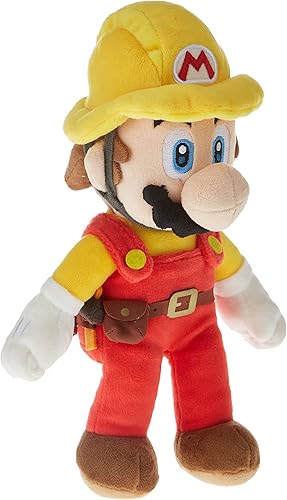 Little Buddy 1731 Super Mario Maker 2 - Builder Mario Plush, 9.5", amarillo