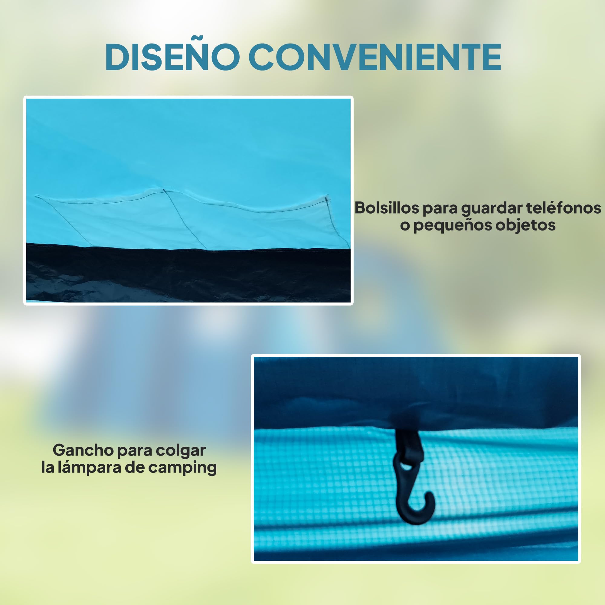 Outsunny Tenda da campeggio gonfiabile per famiglie, tipo Tunnel per 3-6 persone, tenda da campeggio glamping con lobby, finestre in rete e borsa per il trasporto, protezione UV 50+ impermeabile