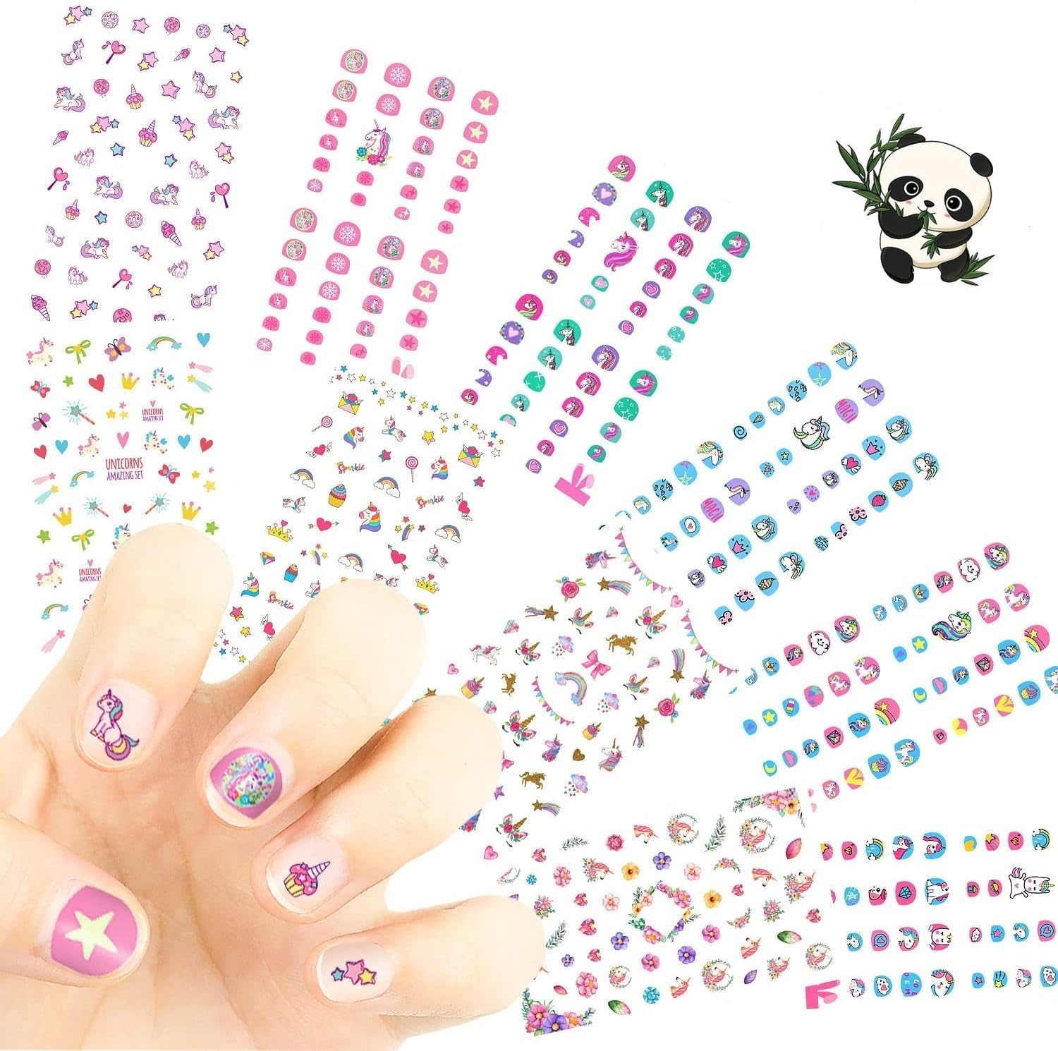 Amazon.co.jp: ネイルシールこども かわいい ユニコーン花柄 10枚と1枚