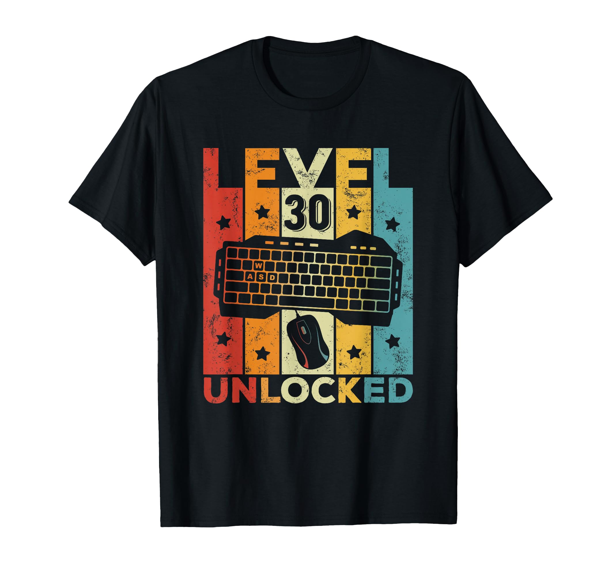 Level 30 Unlocked Gaming Keyboard 30th Birthday Men Women T-Shirt