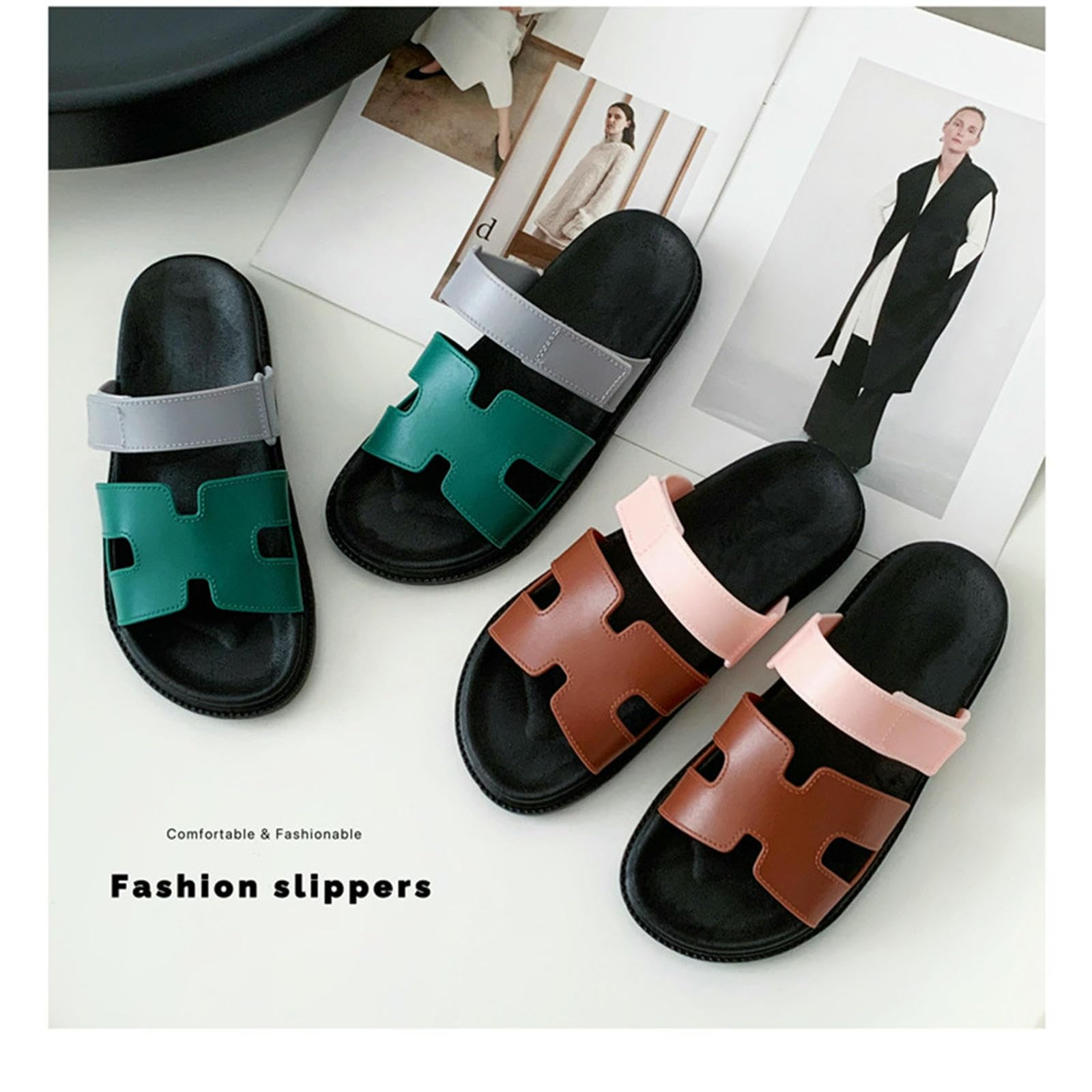 Sandali alla Moda da Donna per Vacanze al Mare, attività All'aperto, Spostamenti A Casa E Comfort Casual-nero-40 41