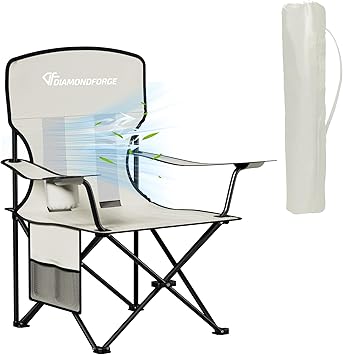 Camping Chair, 300 LBS High Back Breathable Mesh Lawn Chairs Folding Gray | Portable Outdoor Folding Camping Chair for Adults, with Cup Holder for Picnic, Lawn, Beach, Park, Fishing and Sports