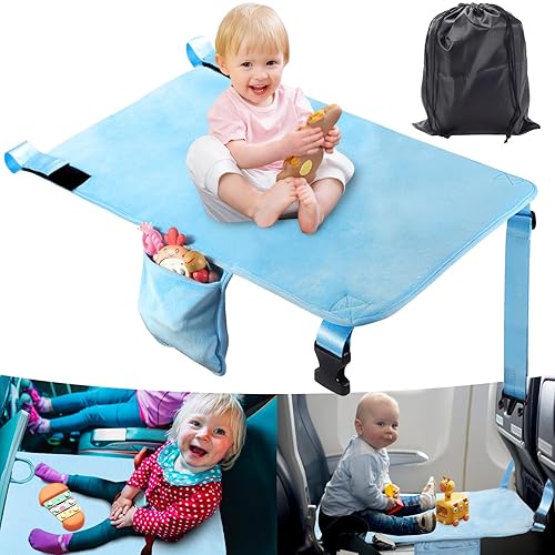 Cama de avión para niños pequeños, extensor de asiento de avión portátil para niños, artículos esenciales de viaje en avión para niños pequeños,
