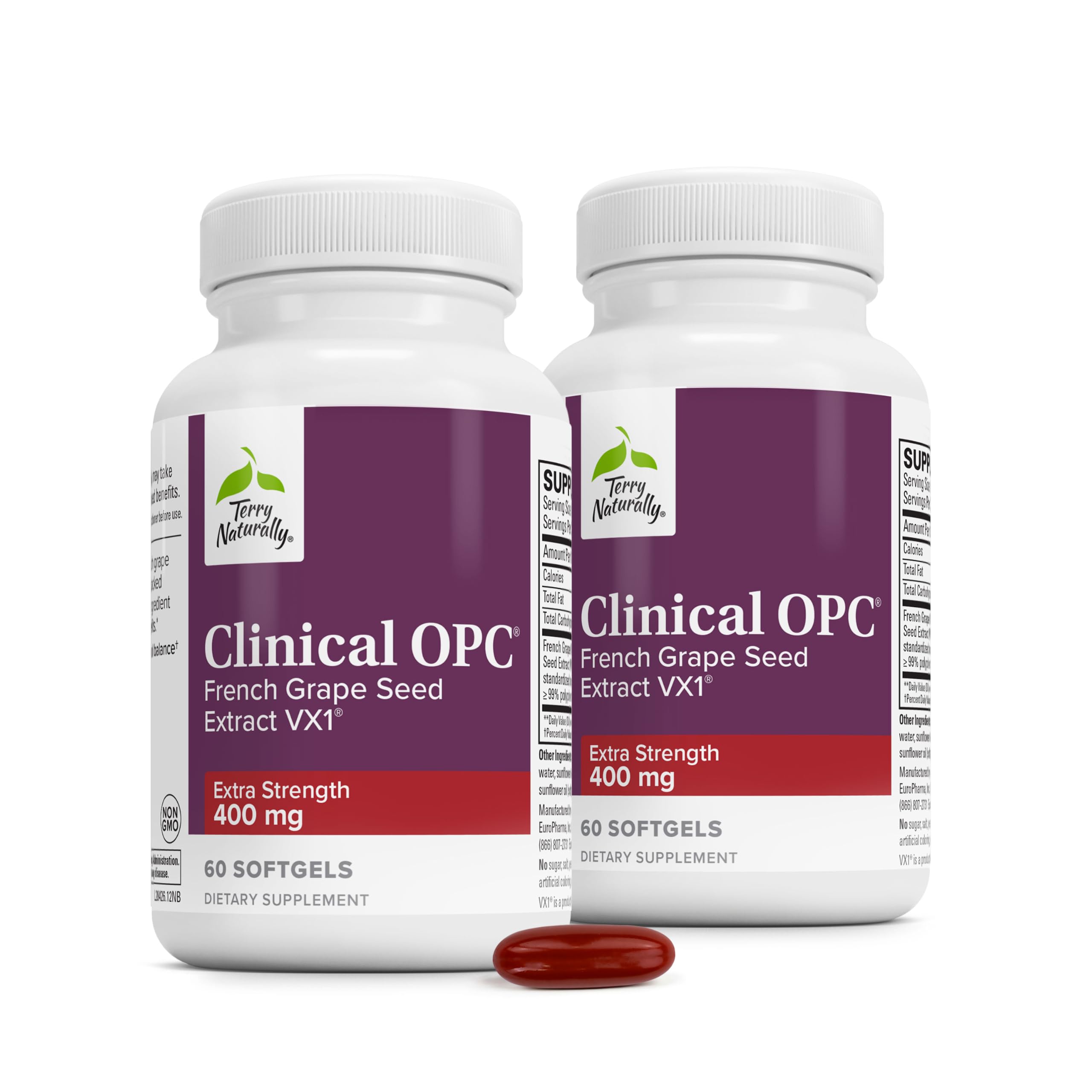 Terry Naturally Clinical OPC Extra Strength - Heart Health - 60 Count Pack of 2 60 Count (Pack of 2)