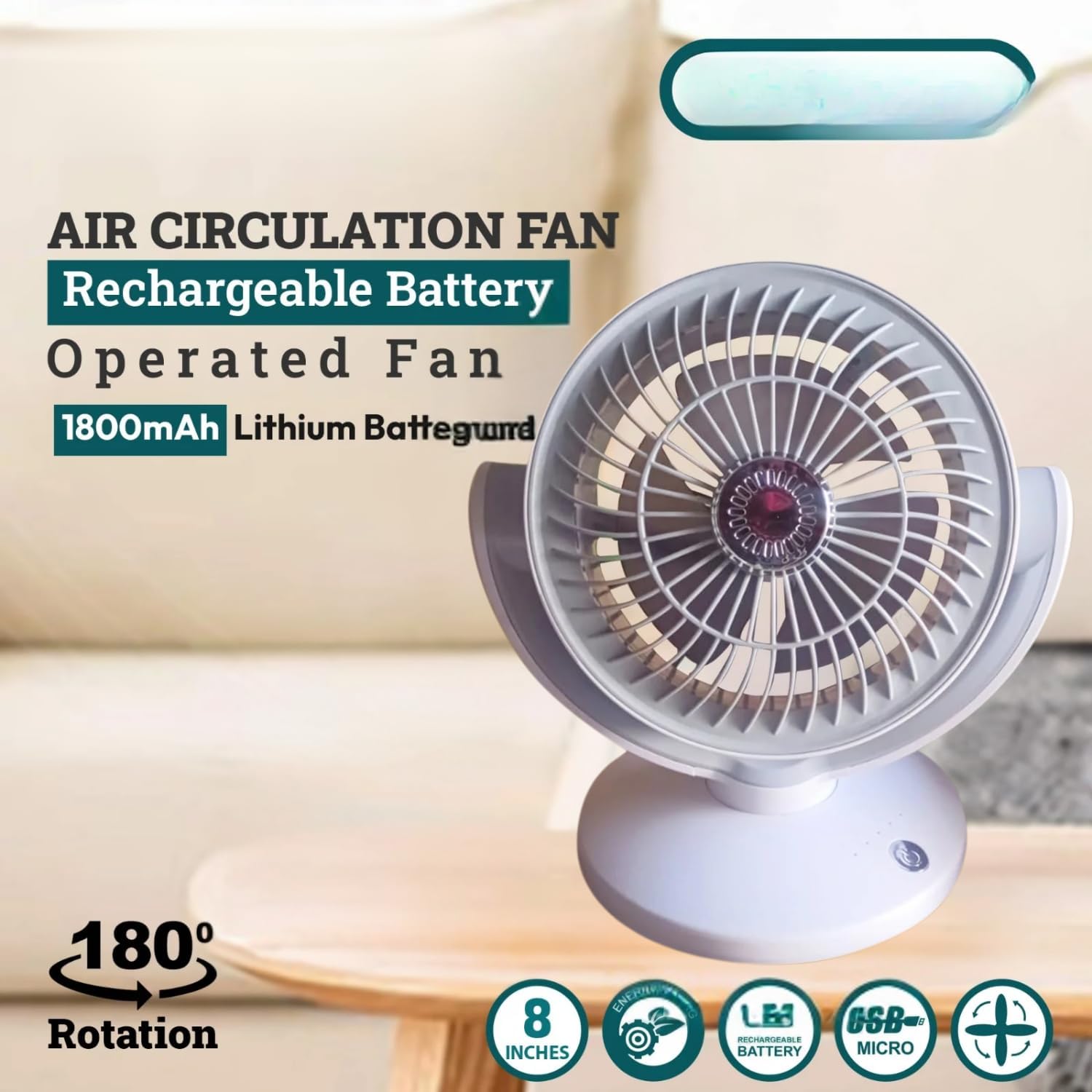 Drumstone γπΊπππ πΆπππ π»ππ
ππγ 8-Inch Portable Fan β 1800mAh Battery, Long-Lasting Power, 4 Adjustable Speeds, and 180Β° Rotation, Compact and Lightweight