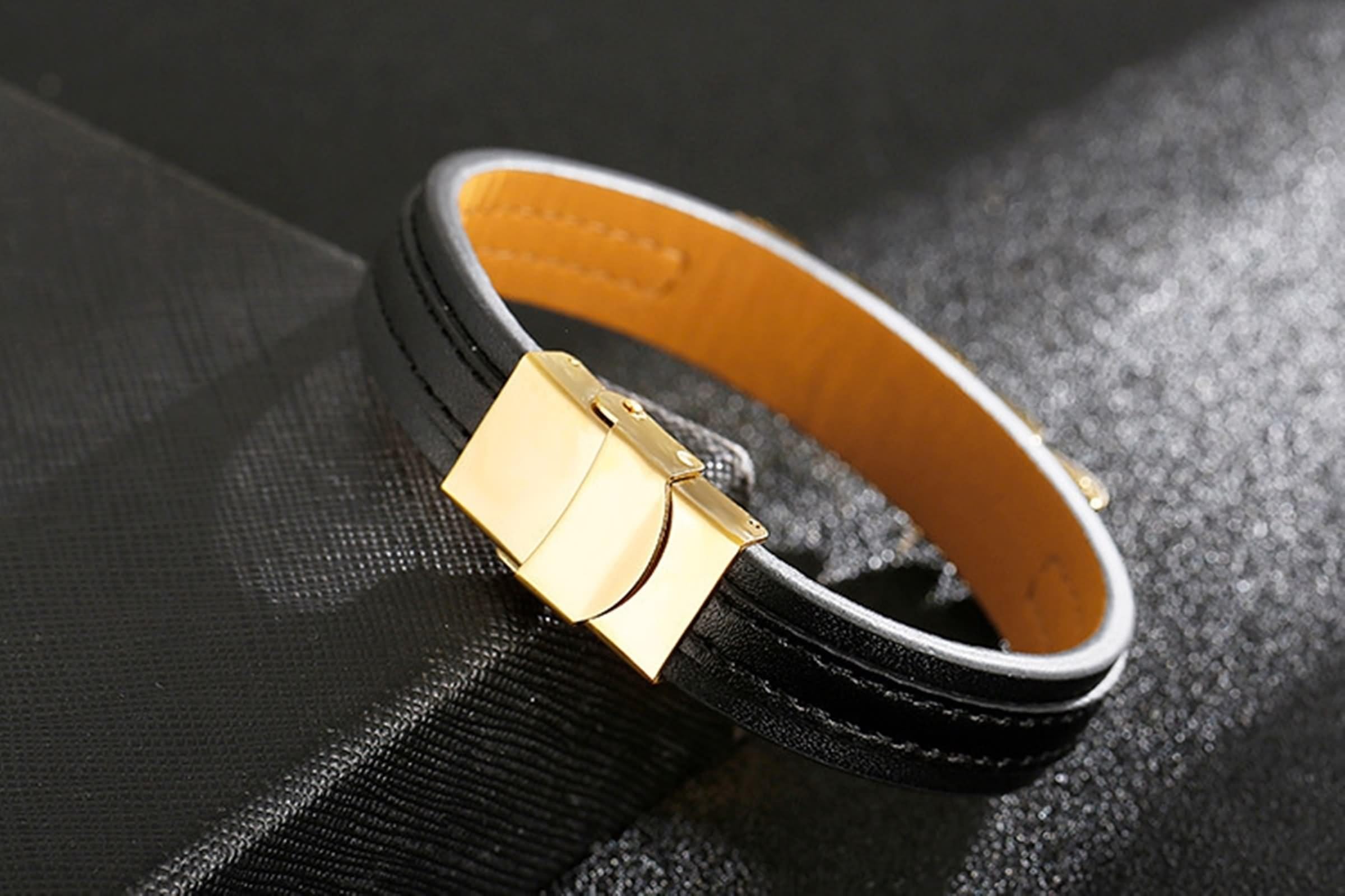 Pulsera trenzada para hombres, pulseras para hombres, brazalete de piel sintética