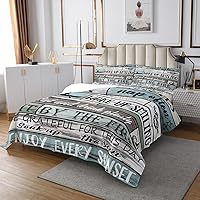 Vista 3 de Feelyou Juego de colcha de casa de lago, tamaño King, rústico, con diseño de lago y reglas del lago, colección de ropa de cama retro con tablones