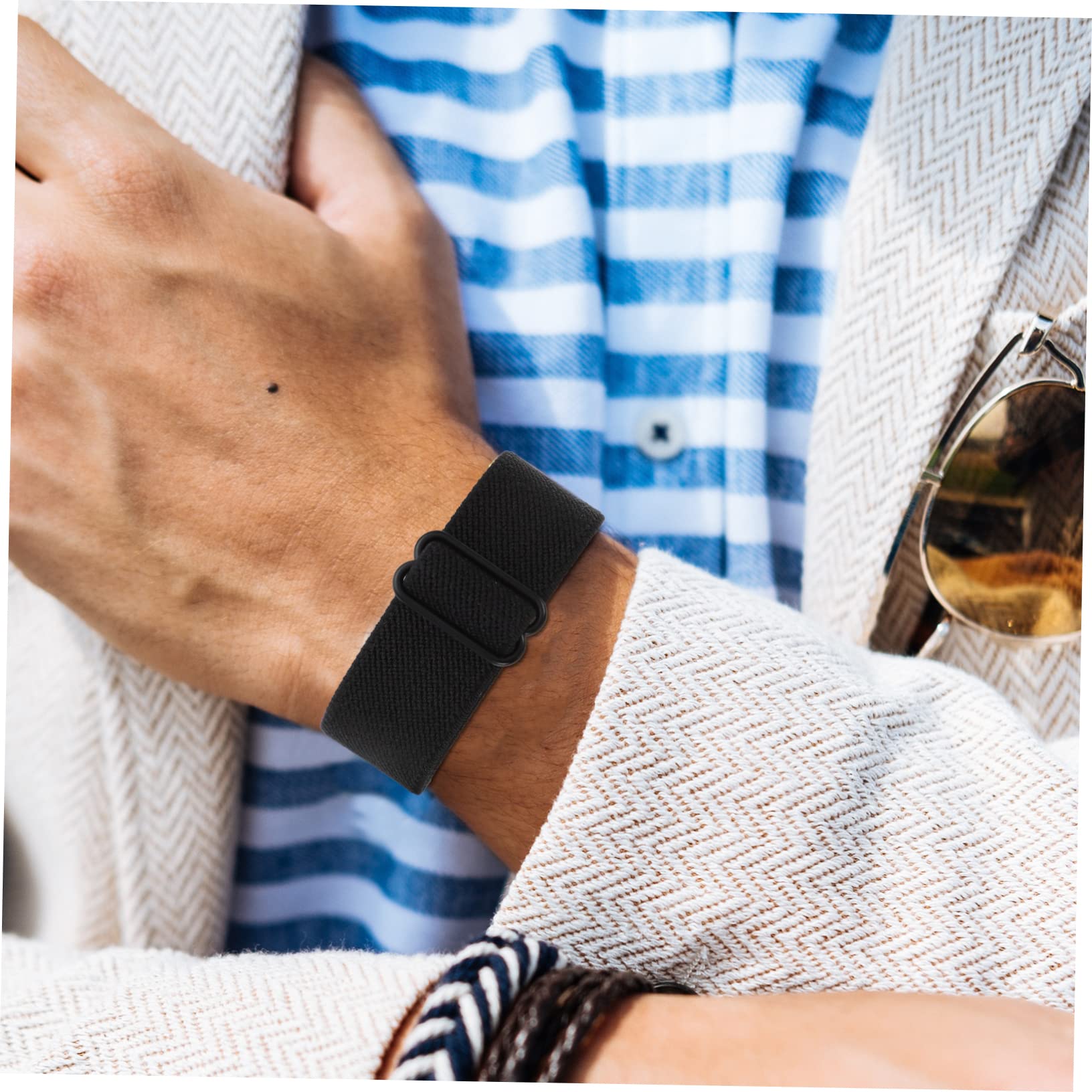 UKCOCO 15pièces Bracelet Montre Connectée Nylon Ajustable Lot De Sangle De Remplacement Respirante Et Élégante Compatible Pour Usage Quotidien Et Festif