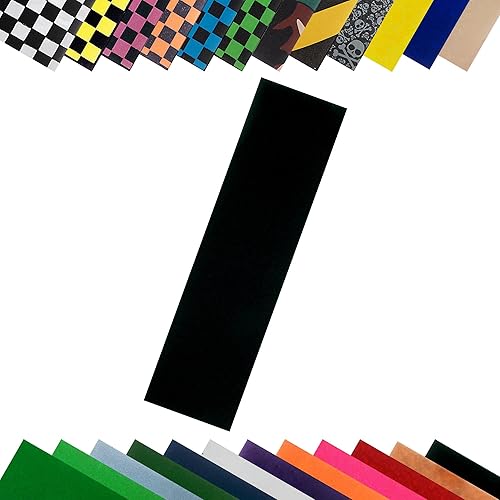 TURBO Hoja de cinta de agarre para monopatín de 9 x 33 pulgadas, color negro