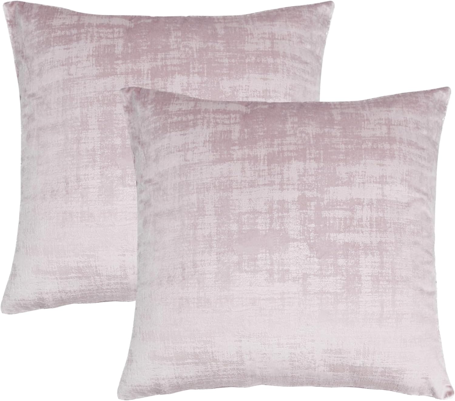 Art Velvet Decorative Square Throw Pillow Covers 26 x 26 Inches Set of 2, Cushion Case Pillowcase Pillowslip for Couch Bed Sofa Car Bedroom Living Room, Pale Pink