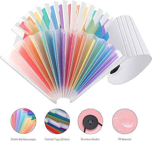 Miniatura 4 de Uquelic Paquete de 2 soportes organizadores de archivos, 13 bolsillos expandibles, organizador de carpetas de archivos, organizador de cupones