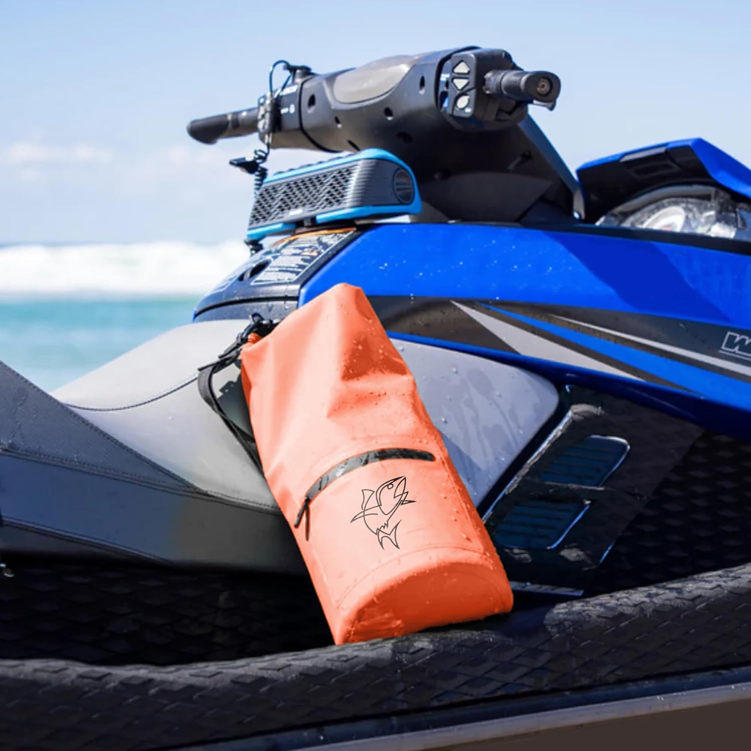 Waterproof Dry Bag Pack - Roll Top Dry Storage Bag for Kayaking, Boating, Paddle Boarding, Beach Trips - Boating Dry Bag - Waterproof Storage Bag - Floating Dry Bag 10l (Orange) - Image 3