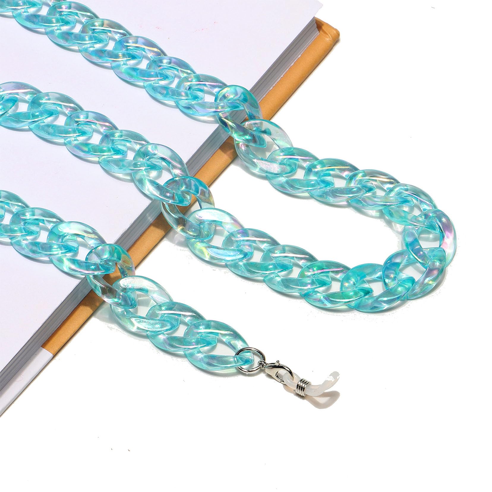 1 X Acrylique Lunettes Chaîne Perles Lanière Pour Fashion Masque Chaîne Lunettes Lanière Lunettes Cadre Visage Rallonge Lunettes cyan