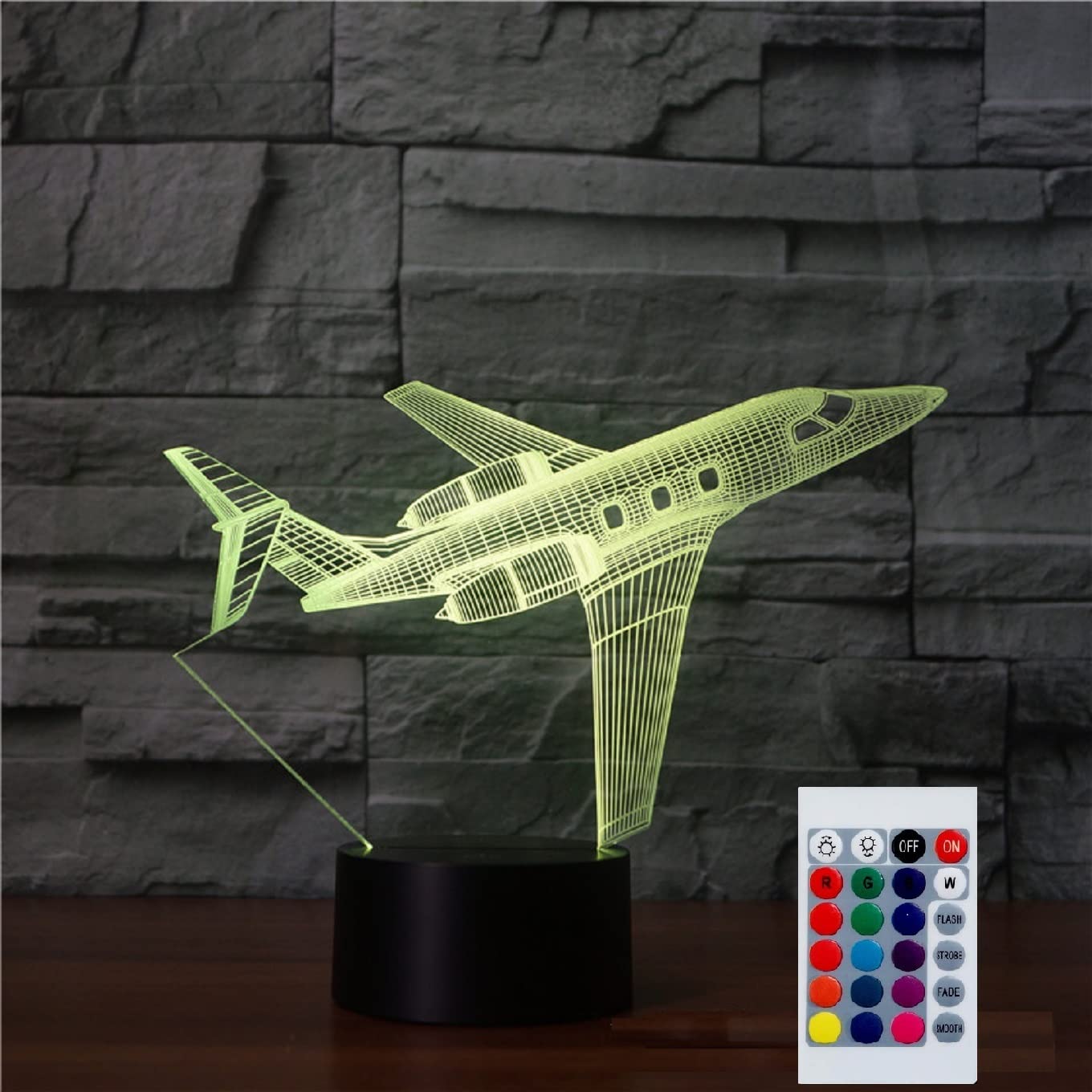 SUPERHONGJIHAO Night Light for Kids 3D Aircraft Led Lamp with Remote Control 16 Color Changing Xmas Birthday Gift for Child