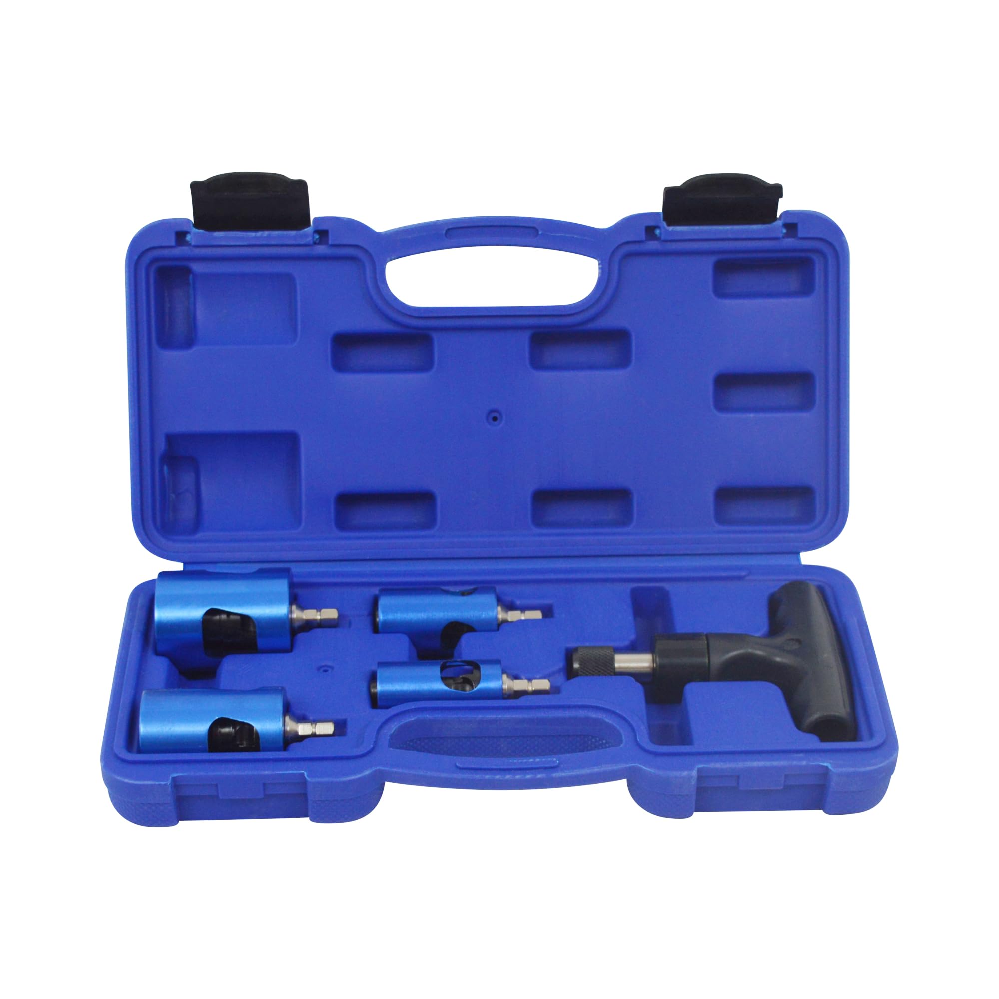 Set di calibrazioni professionali per tubi compositi multistrato, 16-32 mm, 4 calibri con impugnatura a scatto di potenza, in valigetta di plastica