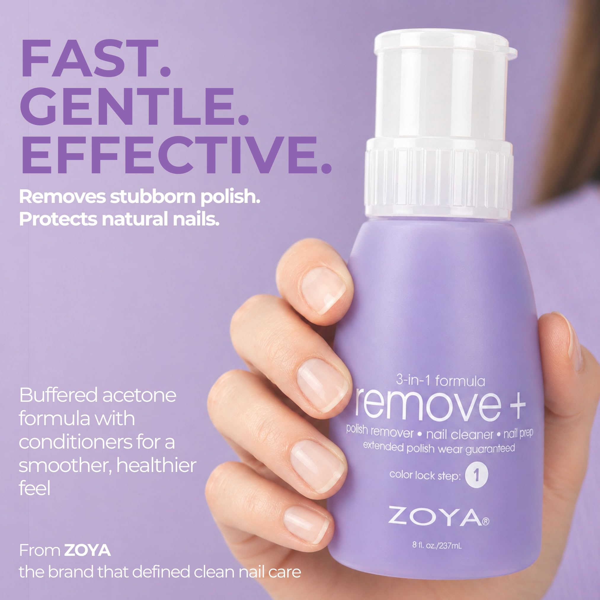 ZOYA Remove Plus 3 in 1 Formula zmywacz do paznokci, Środek do czyszczenia paznokci, 237 ml