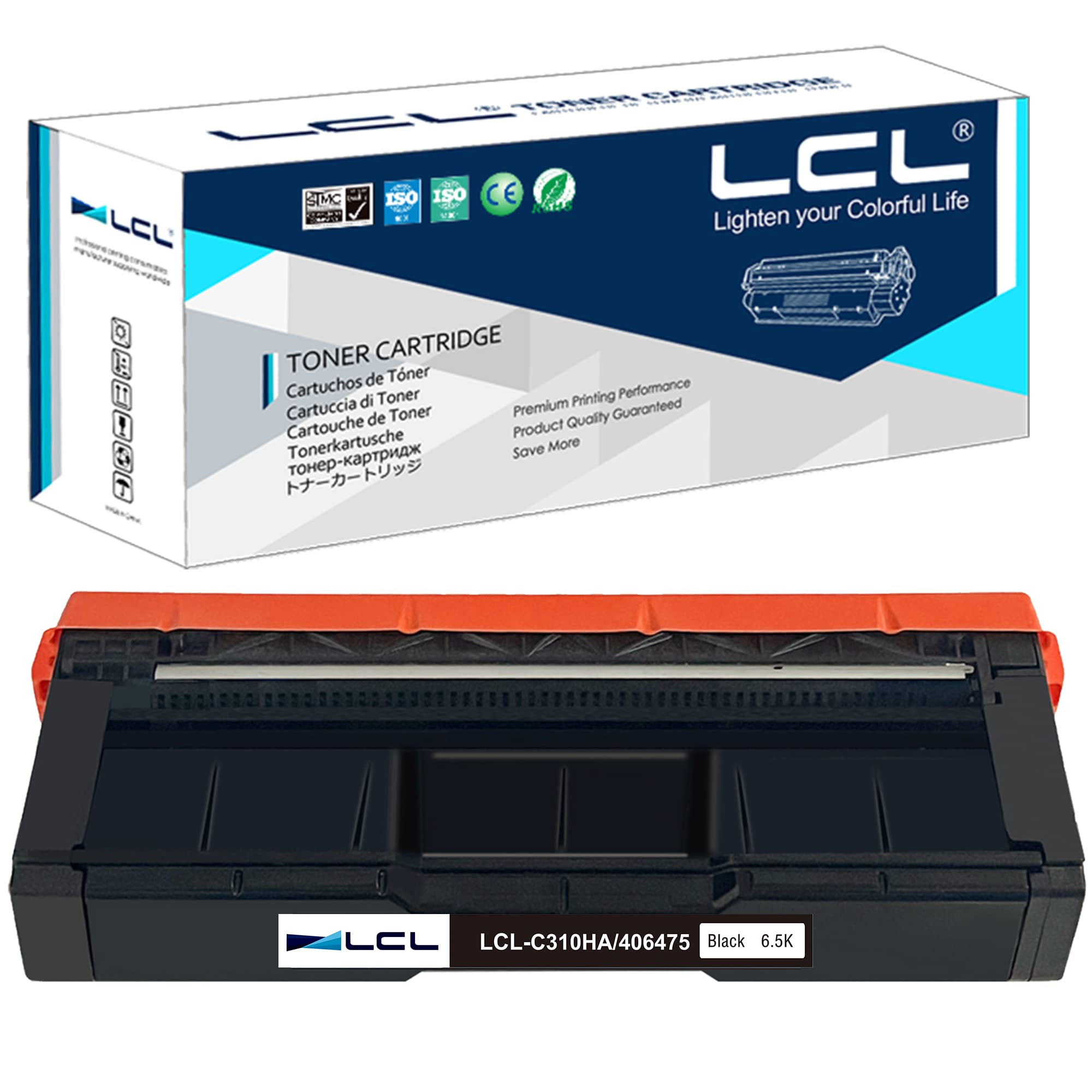 LCL Compatible Toner Cartridge Replacement for Ricoh SP C310HA C311N C312DN C312DN C231N 406475 6500 Pages C231SF C232DN C232SF C242DN C242SF C310 C310A C320DN (1-Pack Black)