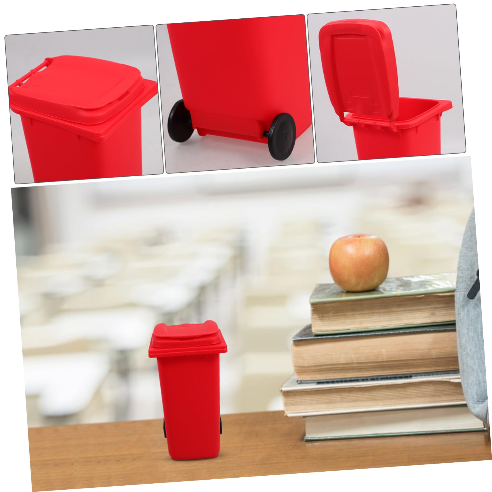 DOITOOL 5 Set Mini Portapenne Per Cestino Minuscolo Con Coperchio Biin Desktop Scrivania Matita Bidone Della Spazzatura in Miniatura Carino Mini Pattumiera Da Appoggio Plastica 4 Pezzi * 5
