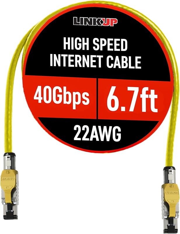 Cat 8 Ethernet Cable | Long Internet Cord | High Speed LAN Connection | RJ45 connectors | Use with Cat 5/ Cat 6/ Cat 7 | Optimal for Gaming