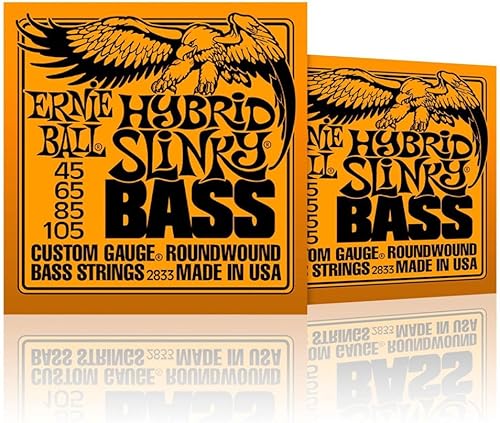 Ernie Ball 2833 Hybrid Slinky - Cuerdas para graves (2 unidades)