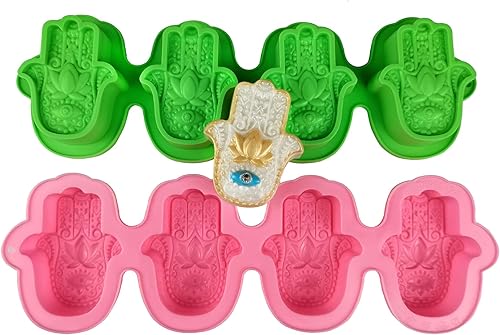 2 moldes de silicona Hamsa para jabón de mano de Fátima, moldes de silicona para pastel de chocolate, mano de palma, molde de pastel de chocolate,