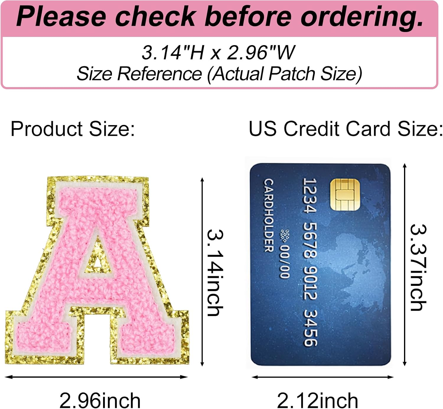 Chenille Alphabet Patches Set A-Z Pink White Blue Purple Iron On Varsity Letter Applique for Backpacks Hats Bags and Clothing 3 Inch 104 Pcs