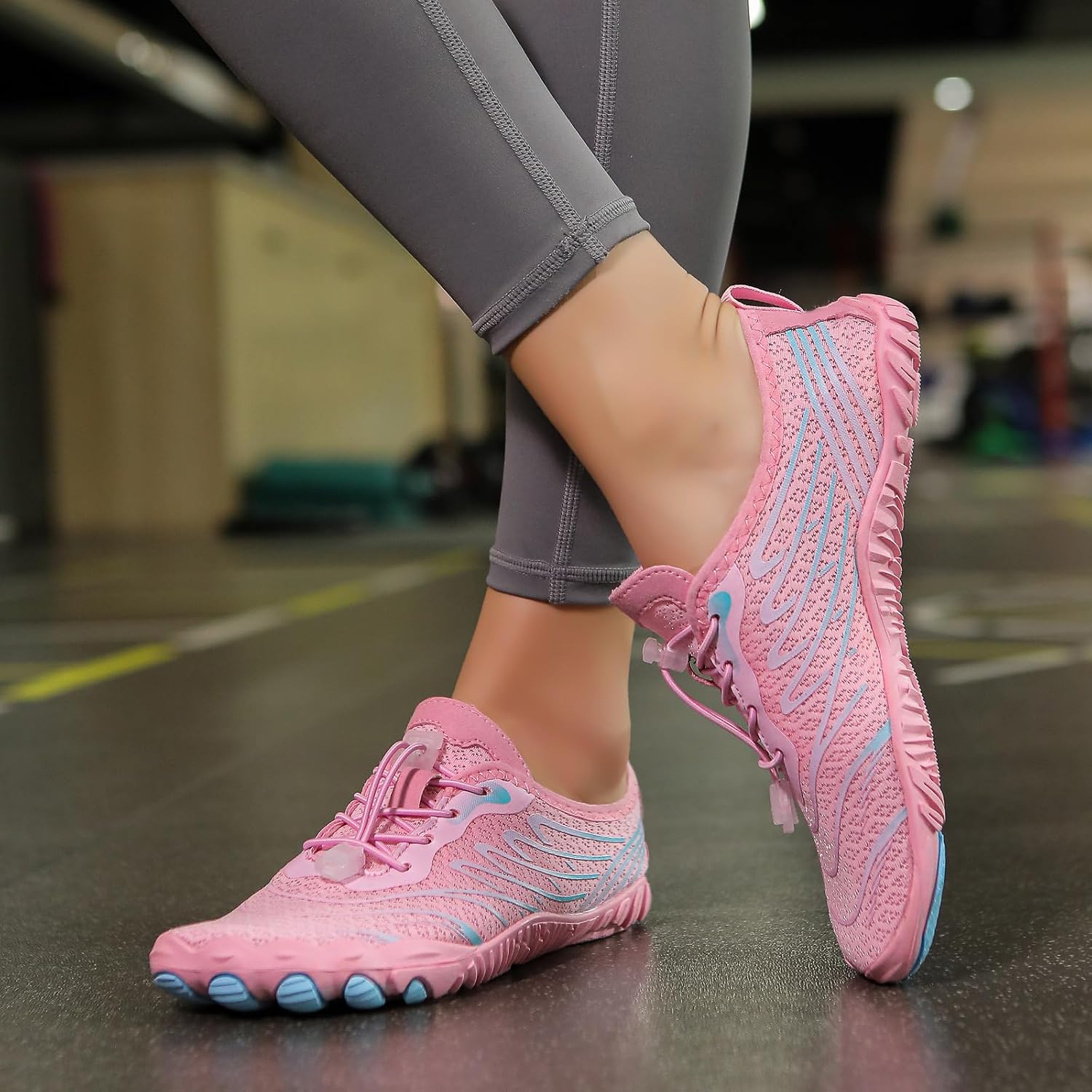 Grounded Footwear Women Men Breathable Mesh Quick Dry Barefoot Shoes Lightweight Casual Lace Up Non Slip Wide Toe Box Walking Shoes Athletic Soft Trail Running Shoes