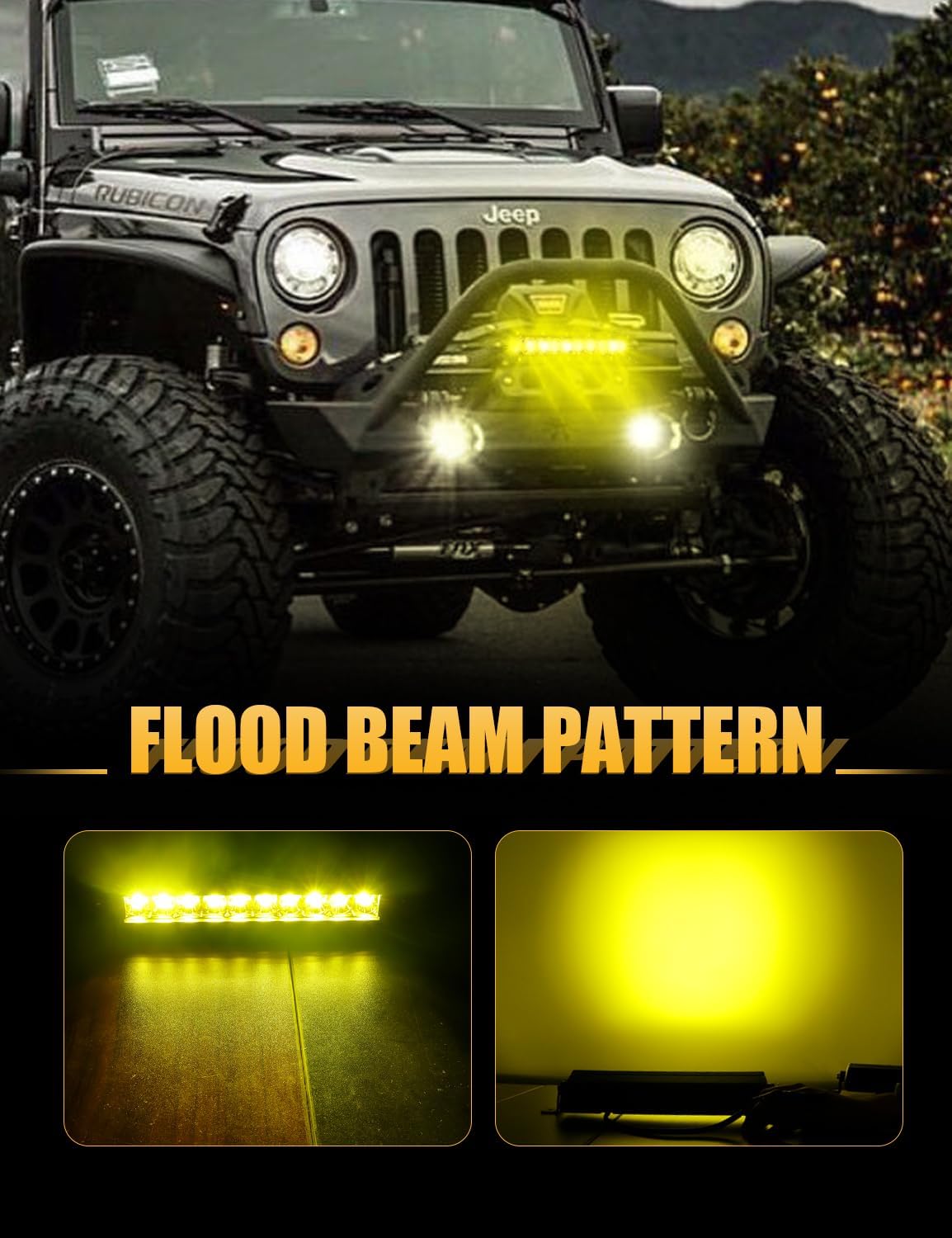 Chelhead ATV Led Light Bar,11 Inch Led Driving Light Bar Flood Beam 5400lm Off Road Light Bar Compatible with Trucks Jeep Boat UTV CAN AM ATV Yamaha CFMOTO
