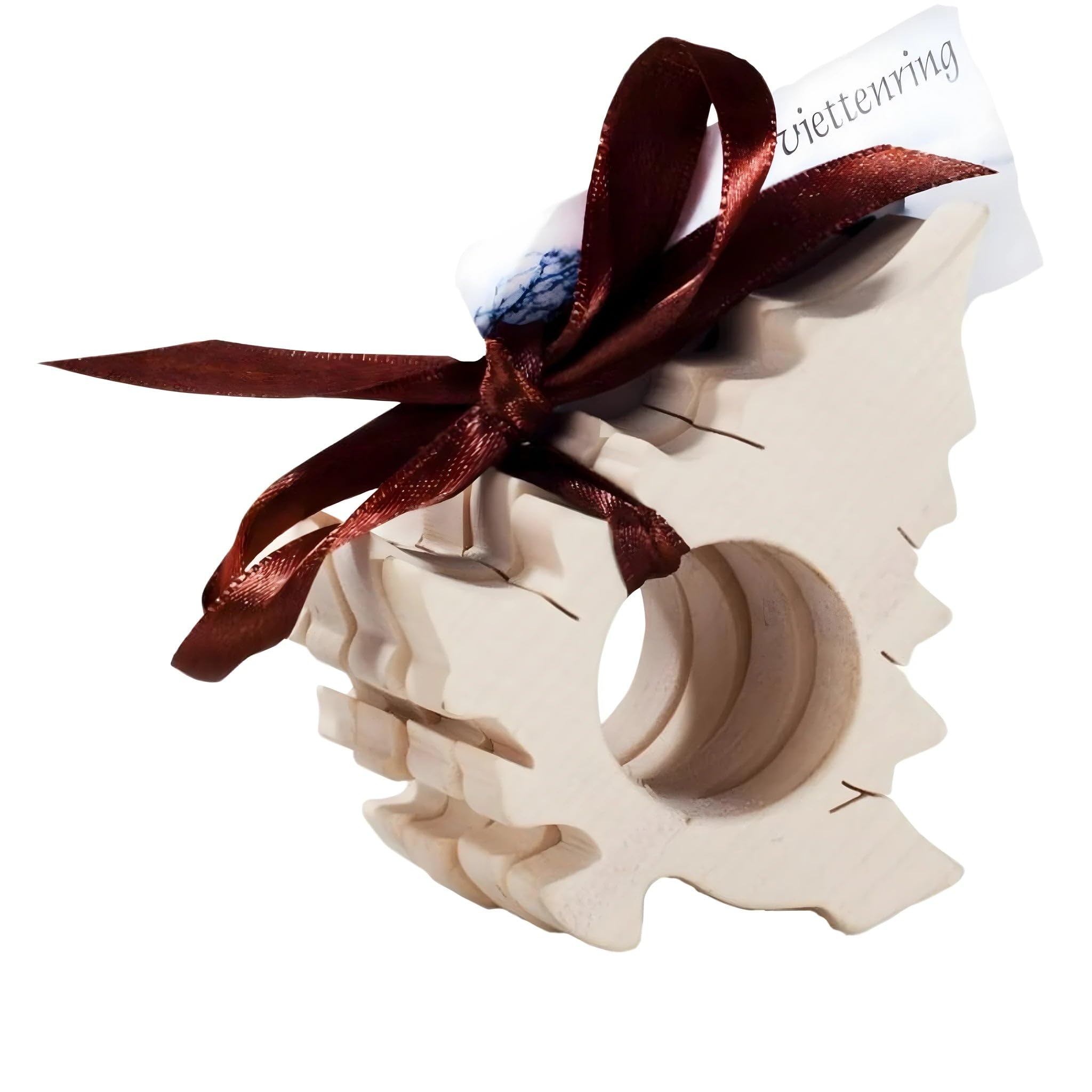 Porte-serviettes en bois naturel 10 cm pour votre table de Noël