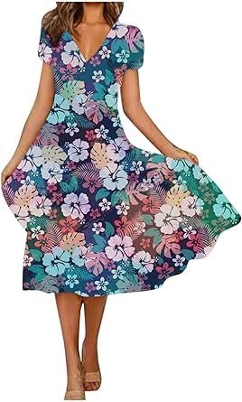 Empire Waist Maxi Dress Target AUSELILY Women's Summer Empire Waist Dress  Casual Flowy Beach Dress Cotton Summer Dresses